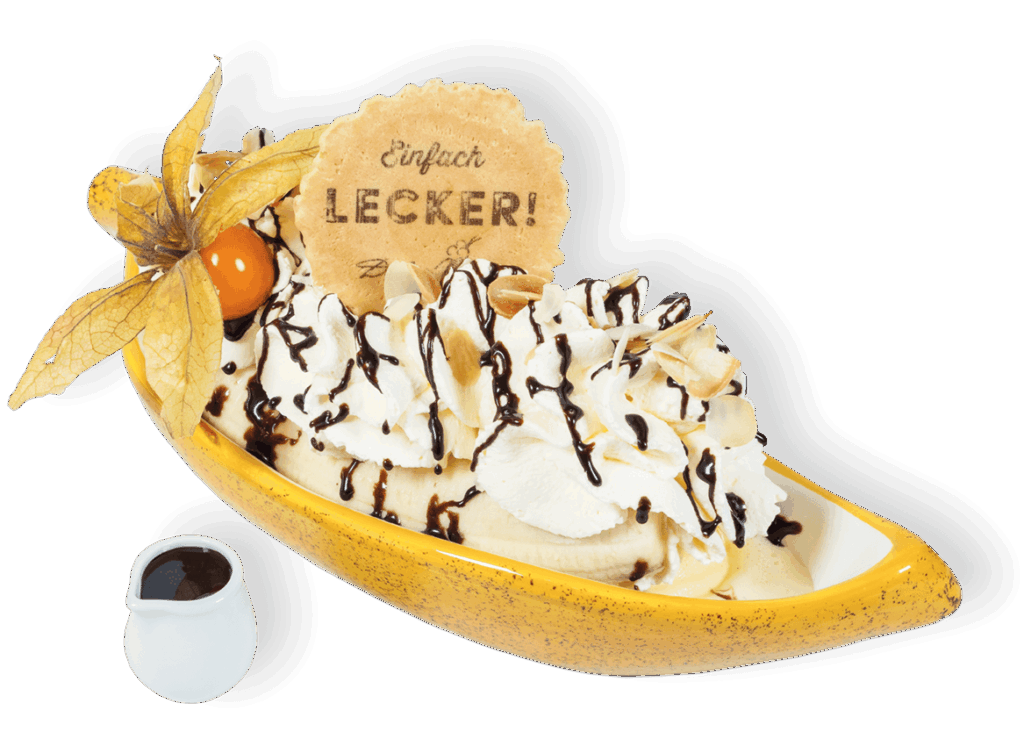 bananensplit eisbecher freisteller